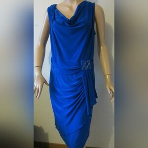 Bali Drape Front Sleeveless Jersey Dress Women's Size 14